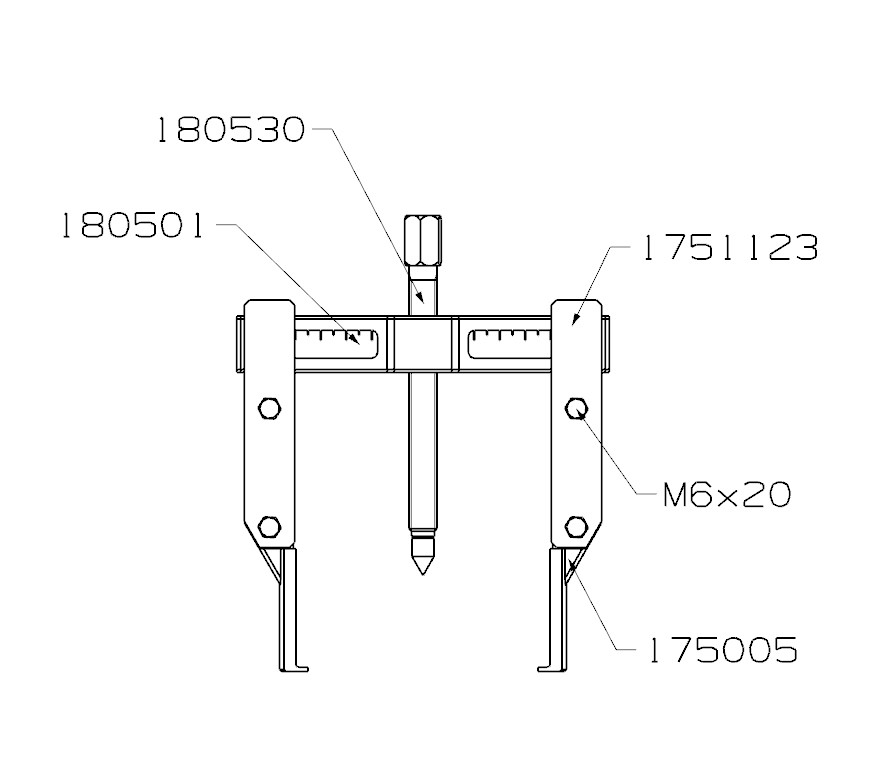 EXTRACTOR FORZA SERIE 1750 DE 2 PATAS FINAS